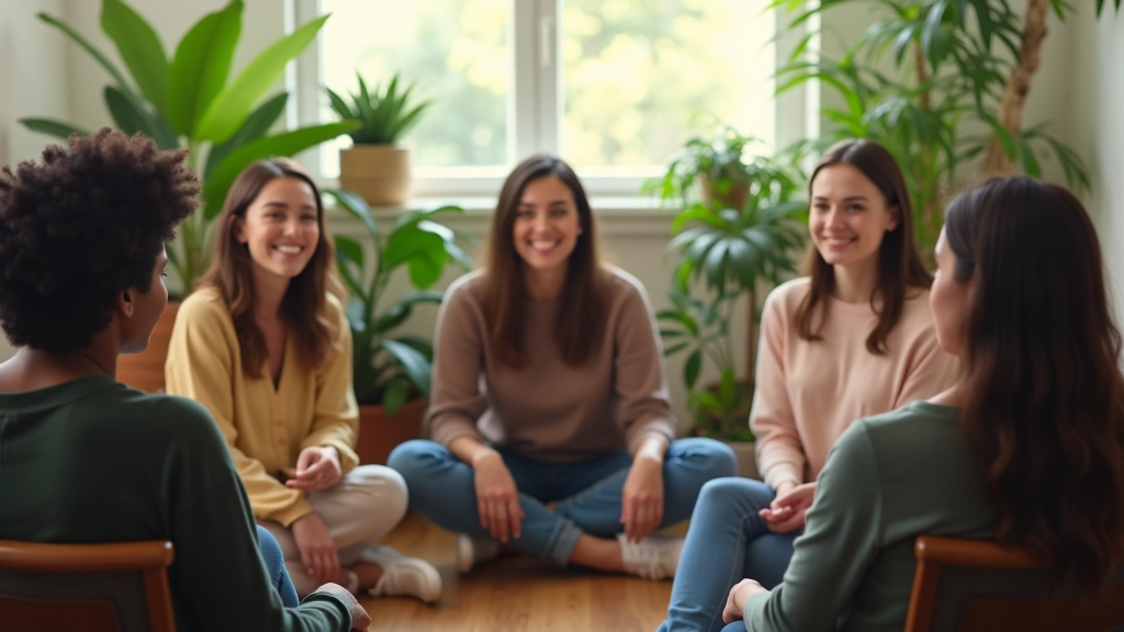 Participants en cercle lors d'une session de groupe