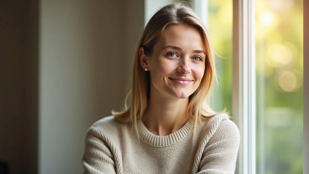 Personne en réflexion contemplative dans un espace calme et lumineux